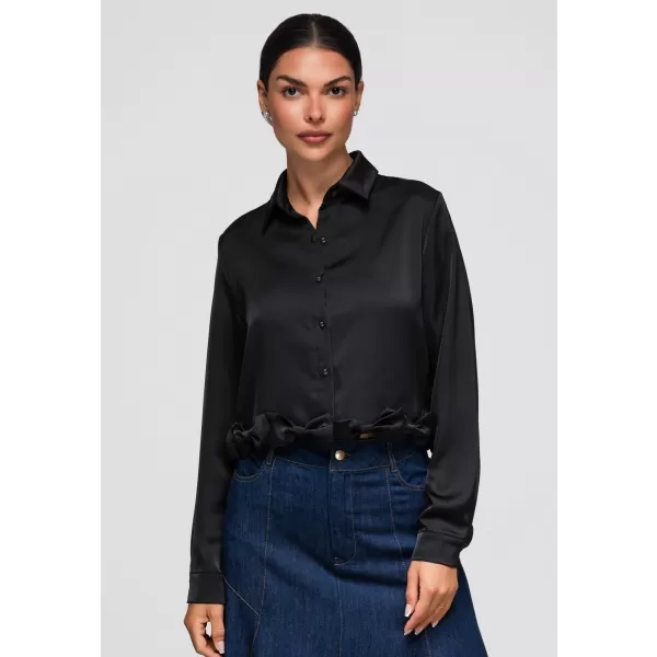  Cămașă de damă OMBRE OW-SH-E0059 NEGRU 