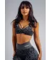 Sutien sport cu suport mediu cu imprimeu leopard NEBBIA PRIMAL 854 LEOPARD NEGRU