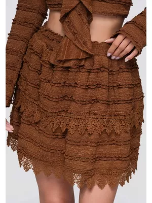 Fusta de dama OMBRE OW-GL-E0015 MARO DESCHIS