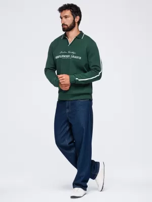 Hanorac pentru bărbați OMBRE OM-SSNZ-0268 VERDE ÎNCHIS
