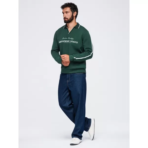  Hanorac pentru bărbați OMBRE OM-SSNZ-0268 VERDE ÎNCHIS 
