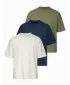 Tricou pentru bărbați OMBRE OM-TSBC-0291 ALB MURDAR/MĂSLINIU PAL/MARIN
