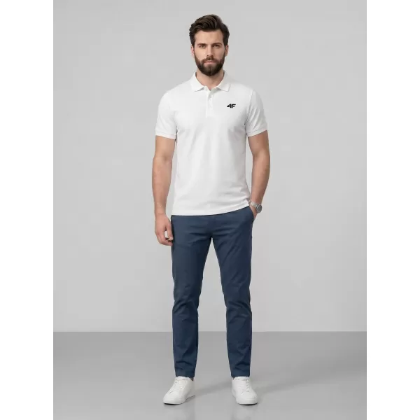  Tricou pentru bărbați cu guler 4F WMM00TPTSM0771 ALB 