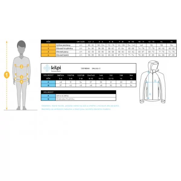  Geaca hardshell pentru copii KILPI JALUU-J 1J0180KI CHIHLIMBAR 