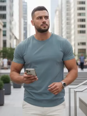 Tricou pentru bărbați DSTREET RX5678 ALBASTRU