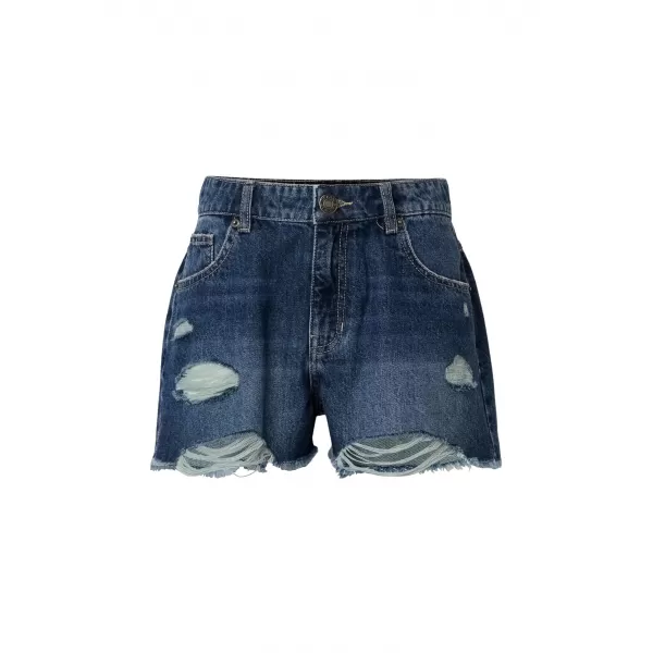  Pantaloni scurți de damă URBAN CLASSICS TB8193 ALBASTRU MEDIU PROFUND SPĂLAT 