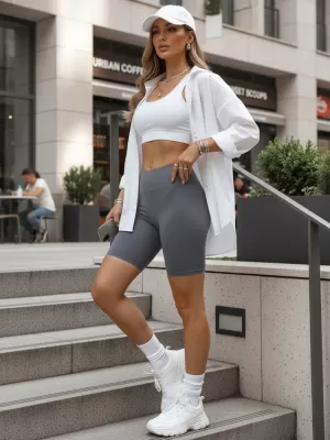 Pantaloni scurți de damă DSTREET SY0581 ALBASTRU