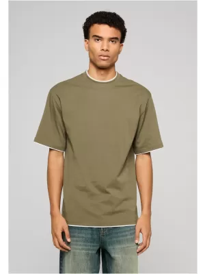 Tricou pentru bărbați URBAN CLASSICS TB029A-00824 MĂSLINIU/ALB