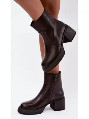 Botine de dama D&A CR62-3369 MARO ÎNCHIS