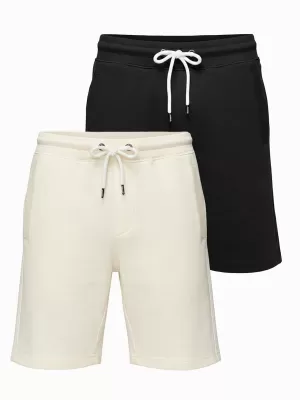 Set de pantaloni scurți pentru bărbați OMBRE Z124 NEGRU/CREM