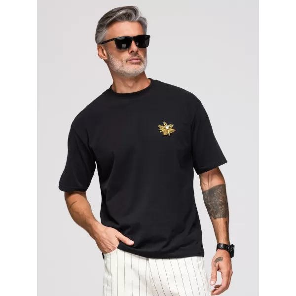  Tricou pentru bărbați OMBRE OM-TSCT-0275 NEGRU 