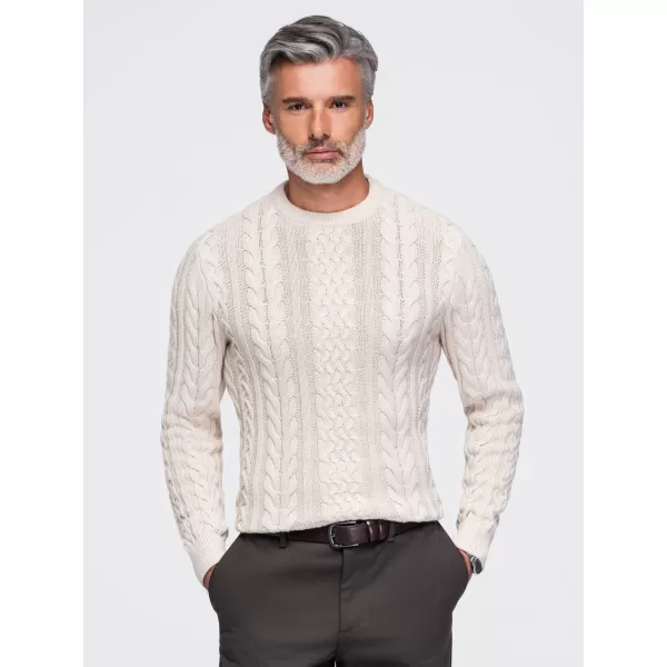  Pulover pentru bărbați OMBRE OM-SWSW-0191 ECRU 