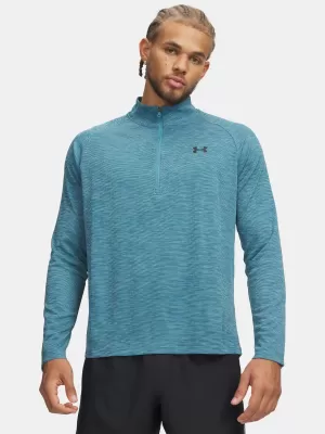 Tricou pentru bărbați UNDER ARMOUR TECH TEXTURED 1/2 ZIP 1382797-466 ALBASTRU