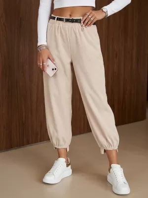 Pantaloni de dama DSTREET UY3171 BEJ