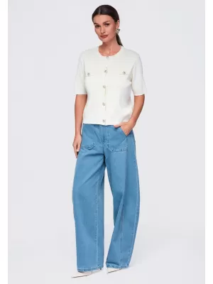 Bluza de dama OMBRE OW-TS-E0084 BEJ