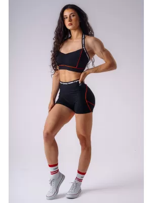 Pantaloni scurți de damă NEBBIA OLYMPIA HIGH-WAIST 937 NEGRU