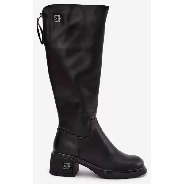  Cizme de dama VINCEZA 67056 PIELE NEAGRA 