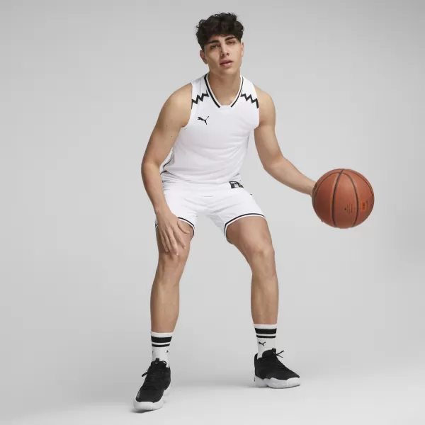  Tricou pentru bărbați PUMA HOOPS TEAM GAME JERSEY 676628-02 PUMA ALB 