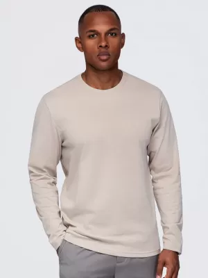 Tricou pentru bărbați OMBRE OM-LSBL-0142 BEJ