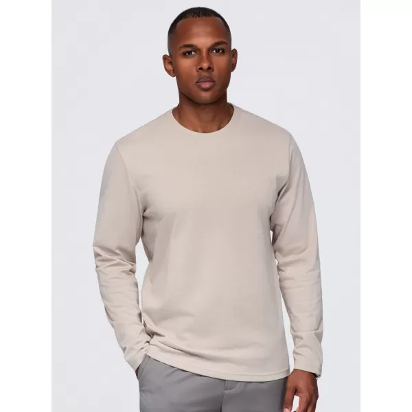  Tricou pentru bărbați OMBRE OM-LSBL-0142 BEJ 