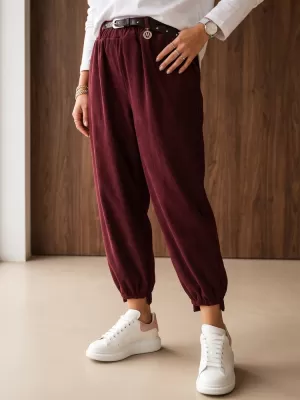 Pantaloni de dama DSTREET UY3173 BURGUNDIA