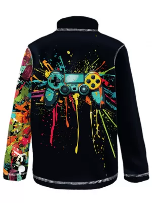 Hanorac fleece pentru copii WAMU GAME ON NEGRU