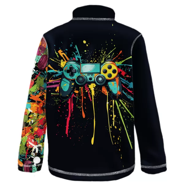  Hanorac fleece pentru copii WAMU GAME ON NEGRU 