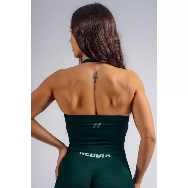  Top cu halter cu sutien încorporat NEBBIA PRIMAL 863 VERDE ÎNCHIS 