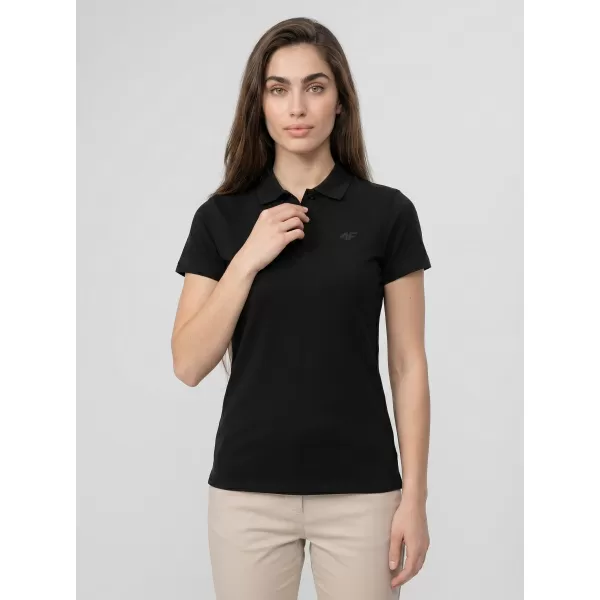  Tricou de damă cu guler 4F WMM00TPTSF0768 NEGRU ADÂNC 