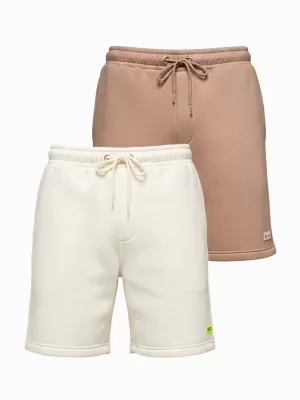 Set de pantaloni scurți pentru bărbați OMBRE Z129 CREM/MARO DESCHIS