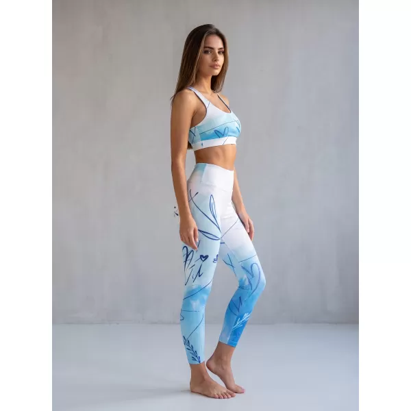  Jambiere lungi premium pentru femei (dimensiuni noi) ALTISPORT VOJ/ALW083LEG05 ALB ALBASTRU 