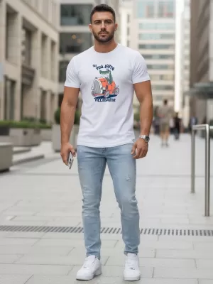 Tricou pentru bărbați DSTREET NX5083R-WH ALB
