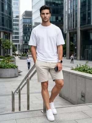 Pantaloni scurți pentru bărbați DSTREET SX2622 BEJ