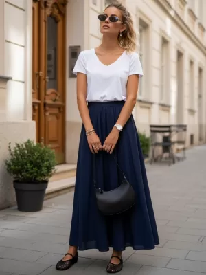 Fusta de dama DSTREET CY0451 ALBASTRU ÎNCHIS