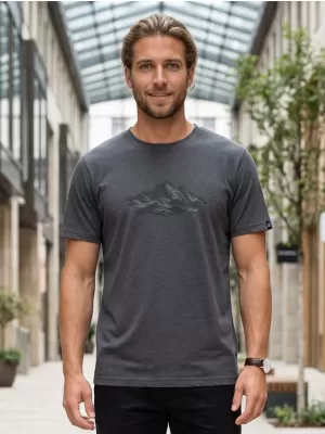 Tricou funcțional pentru bărbați ALPINE PRO GREM 3 VARIANTA DE COMPUTER GRI ÎNCHIS ADEVĂRAT