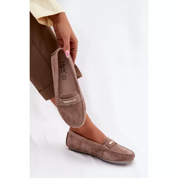  Mocasini de dama S.BARSKI LR61-7029 MARO ÎNCHIS 