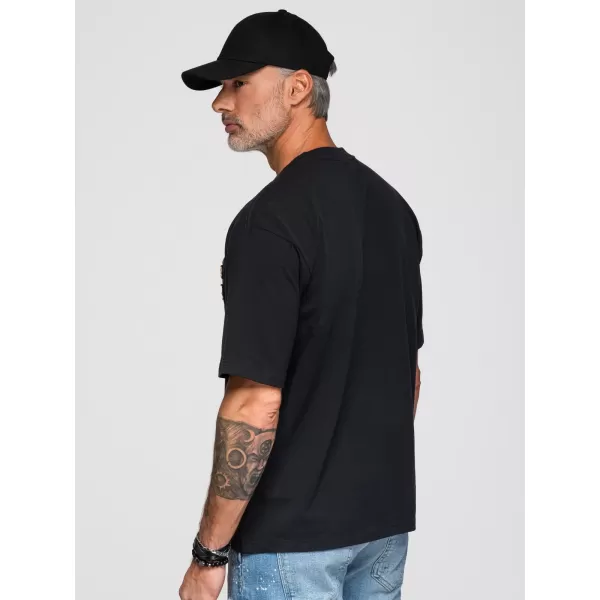  Tricou pentru bărbați OMBRE OM-TSCT-0277 NEGRU 