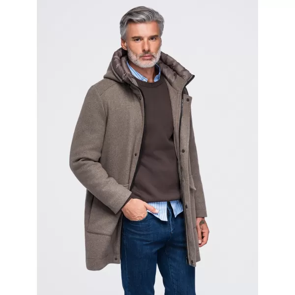  Parka pentru bărbați OMBRE OM-COWC-0161 CENUȘIU 
