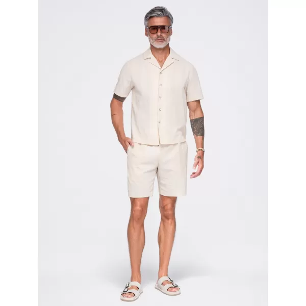  Pantaloni scurți pentru bărbați OMBRE OM-SRCS-0209 CREMĂ 