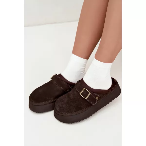  Papuci de damă BIG STAR SHOES UU274697 MARO/BEJ 