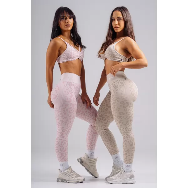  Jambiere compresive push-up cu imprimeu leopard NEBBIA PRIMAL 849 LEOPARD ROZ 