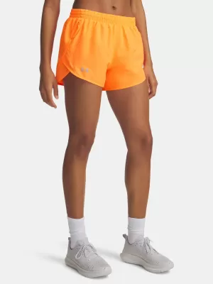 Pantaloni scurți de damă UNDER ARMOUR FLY BY 3 SHORTS 1382438-824 PORTOCALE