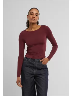 Tricou de damă URBAN CLASSICS TB7721 CIREAȘĂ