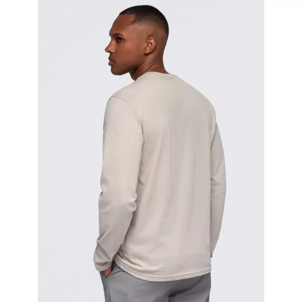  Tricou pentru bărbați OMBRE OM-LSBL-0142 BEJ 
