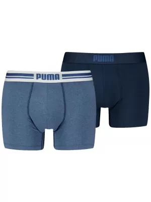Boxeri pentru bărbați PUMA MEN EVERYDAY PLACED LOGO BOXER 2P 93847604 MELANGE ALBASTRU DESCHIS