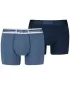 Boxeri pentru bărbați PUMA MEN EVERYDAY PLACED LOGO BOXER 2P 93847604 MELANGE ALBASTRU DESCHIS