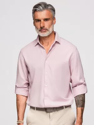 Cămașă pentru bărbați OMBRE OM-SHCS-0190 ROZ PASTEL