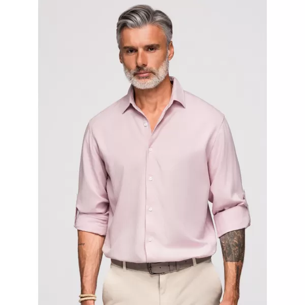  Cămașă pentru bărbați OMBRE OM-SHCS-0190 ROZ PASTEL 