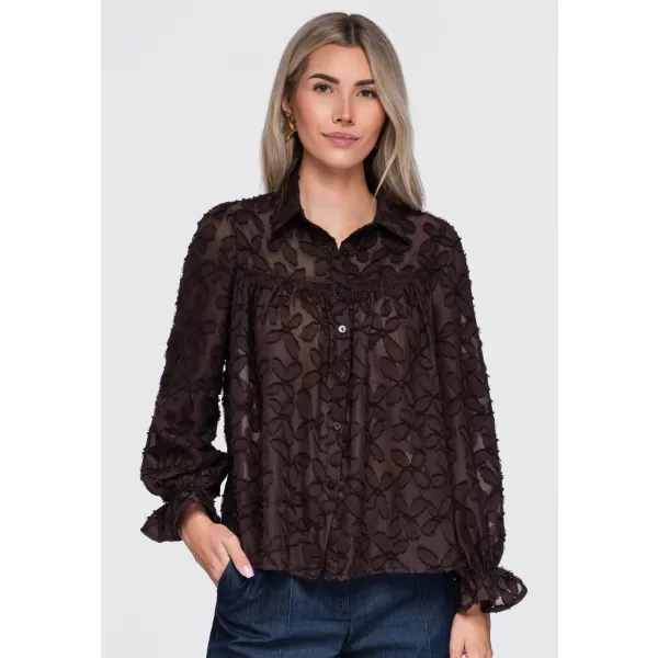  Cămașă de damă OMBRE OW-SH-E0074 MARO 