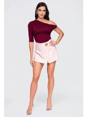 Tricou de damă OMBRE OW-TS-E0075 BURGUNDIA